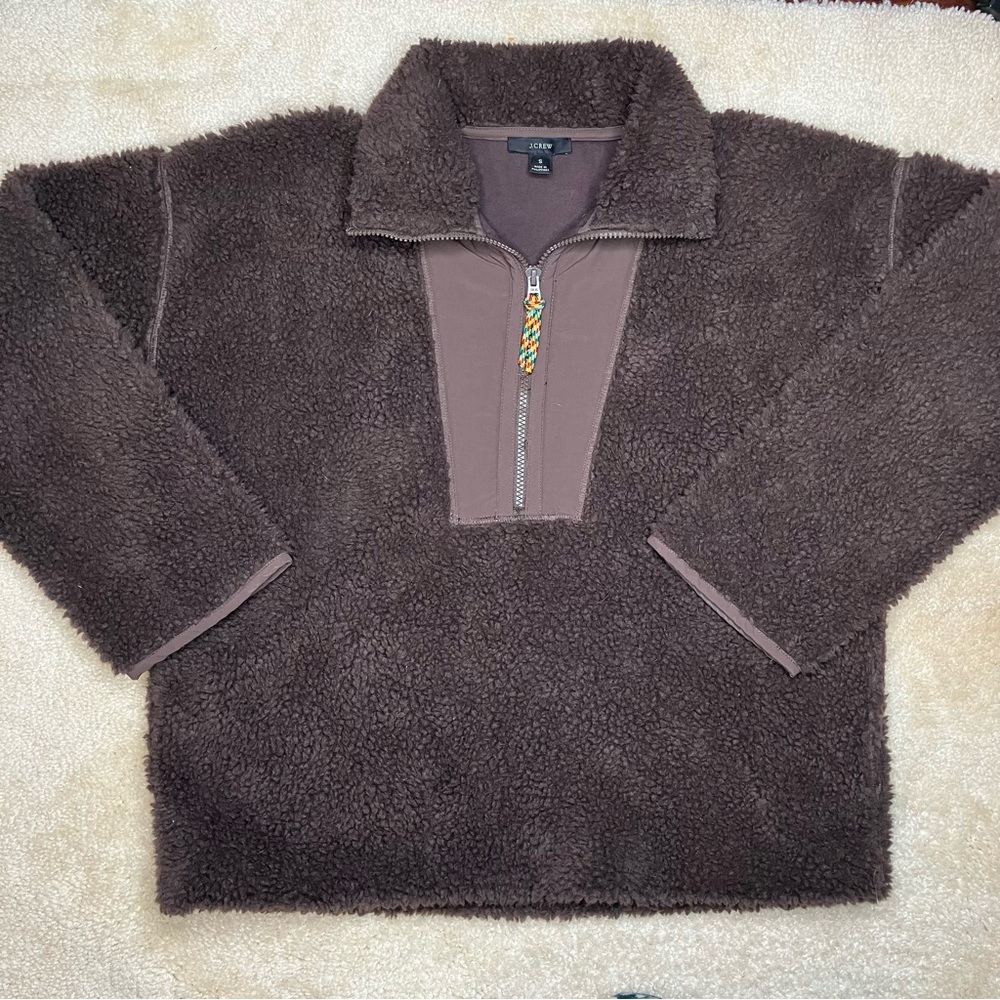 J. Crew Polartec® Sherpa Fleece Half Zip Pullover Sweatshirt